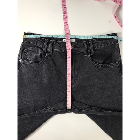 Free People Risk Taker Black Straight Jeans Womens 30 / 10 Boho Relaxed Fray Hem - Picture 9 of 10
